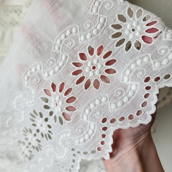 VICTORIAN Hand Embroidered Floral Christening Gown - Picture 4 of 11